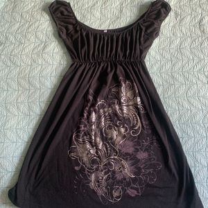 Women's Short Sleeved Black Summer Dress